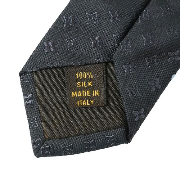 Louis Vuitton Monogram Dots Tie in Navy Blue Silk - Picture 7 of 8
